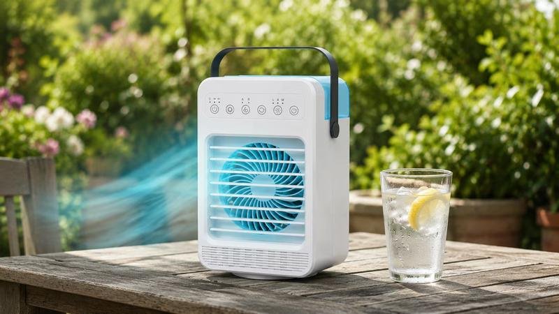 Cooljet ac auf einem Tisch im Außenbereich